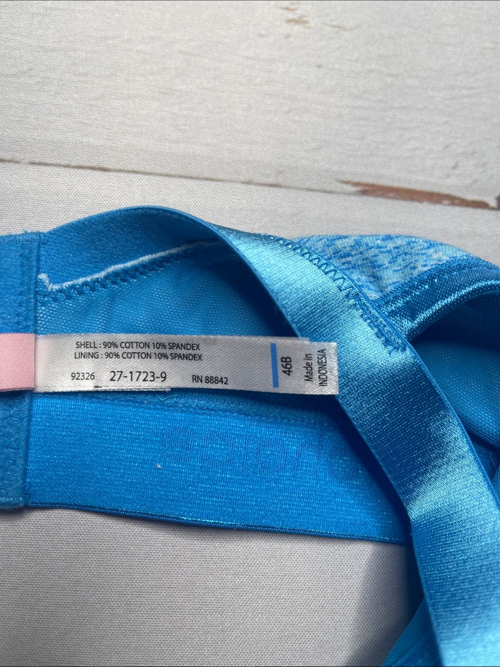 Comfort Choice Bra 46 B Blue Wireless Wirefree Soft Comfortable Plus Size 46B - Picture 9 of 9